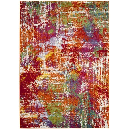 Safavieh Watercolor Power Loomed Medium Rectangle Area Rug Orange & Green - 6 ft. 7 in. x 9 ft. WTC695D-6
